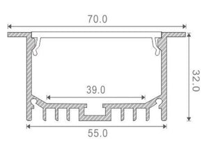 Dotless 39 Recessed Aluminum Channel